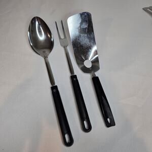 Ecko Utensil Bundle 3pc Made in USA Vintage Black Handle Stainless Steel